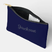 Simple Navy Blue Personalisiert Mans Zubehörtasche (Offen)