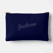 Simple Navy Blue Personalisiert Mans Zubehörtasche (Vorderseite)