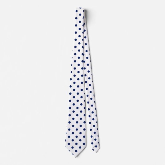 Simple Navy Blue Polka Dot Krawatte (Vorderseite)
