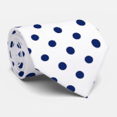 Simple Navy Blue Polka Dot Krawatte (Gerollt)