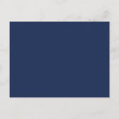 Simple Navy Blue Script Foto Hochzeit Vielen Dank Postkarte (Rückseite)