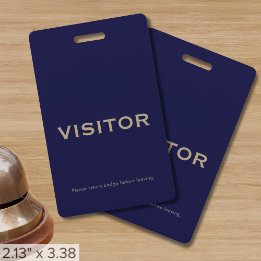 Simple Navy Blue Visier Abzeichen | Vertical Ausweis