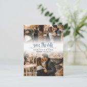 Simple Navy Blue Wedding Foto Save the Date Ankündigung (Stehend Vorderseite)
