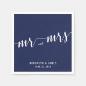 Simple Navy Blue Wedding Napkins Serviette (Vorderseite)