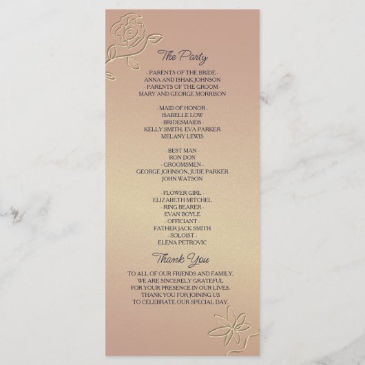 Simple Navy Blue Wedding Program Programm (Rückseite)