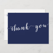 Simple Navy Blue Wedding Vielen Dank Postkarten (Vorne/Hinten)