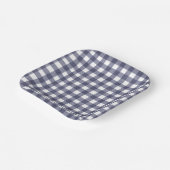 Simple navy gingham paper plates pappteller (Gewinkelt)