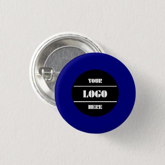 Simple Navy Personalized Solid Color Button (Vorne & Hinten)