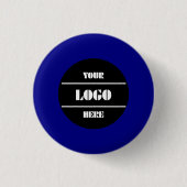 Simple Navy Personalized Solid Color Button (Vorderseite)