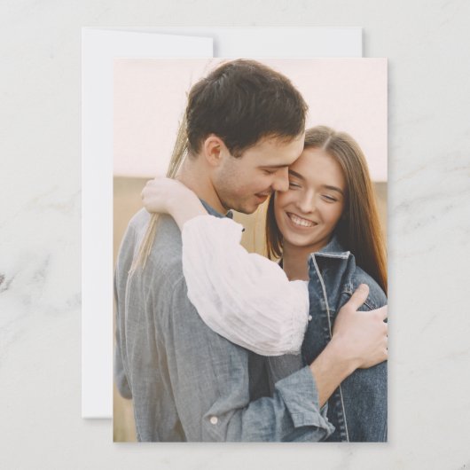 Simple Navy Typografy Wedding Foto Save The Date (Rückseite)