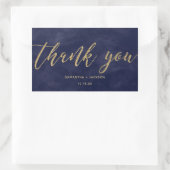 Simple Navy Wasserfarbe & Gold Hochzeit Vielen Dan Rechteckiger Aufkleber (Tasche)