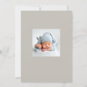 Simple Neutral Beige Cross Baby Baptism with Photo Einladung (Rückseite)