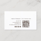 Simple Neutral Beige Professional QR Code Visitenkarte (Rückseite)