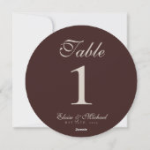 Simple Neutral Brown Wedding Table Number Feiertagskarte (Rückseite)