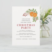 Simple Neutral Christmas Holiday Party Invitation Einladung (Stehend Vorderseite)