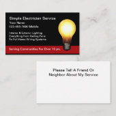 Simple New Electrician Service Business Cards Visitenkarte (Vorne/Hinten)