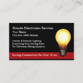 Simple New Electrician Service Business Cards Visitenkarte (Vorderseite)