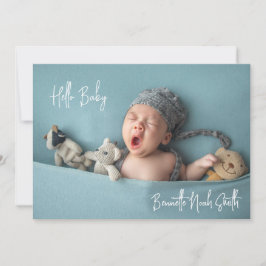 Simple Newborn Foto EleganHello Baby Birth Ankündigung