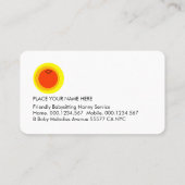 Simple Night and Day Babysitting Service Visitenkarte (Rückseite)