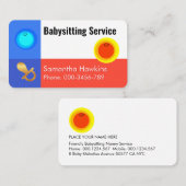 Simple Night and Day Babysitting Service Visitenkarte (Vorne/Hinten)