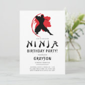 Simple Ninja Birthday Party Einladung (Stehend Vorderseite)