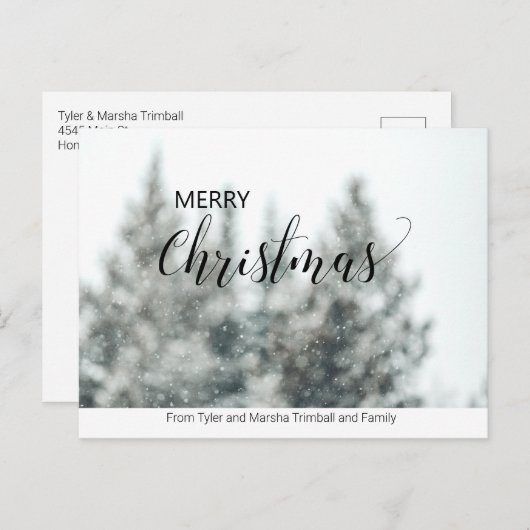 Simple No Foto Personalisiert Weihnachten Postkart Postkarte (Vorne/Hinten)