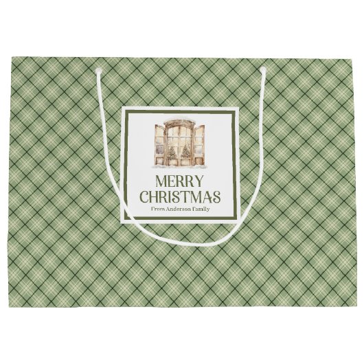 Simple Nordic Christmas Gift Bag Minimal Script Große Geschenktüte (Rückseite)