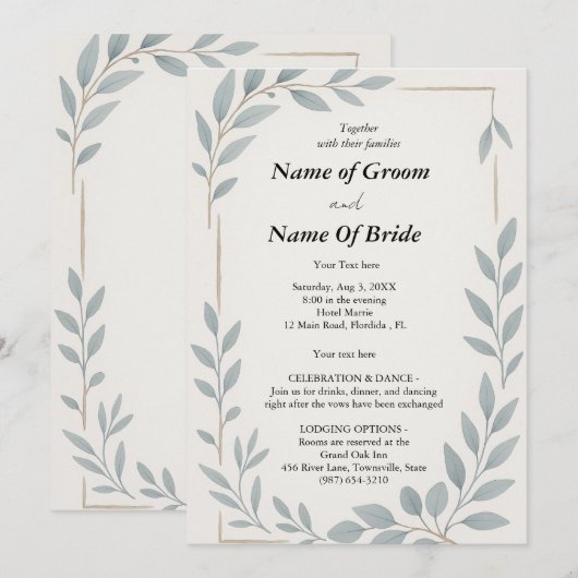 Simple not complicated Wedding invitation Einladung (Vorne/Hinten)