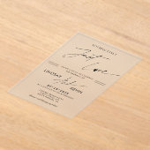 Simple Nothing Extravagant Elopement Empfang Acryleinladungen (Ablage )
