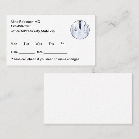 Simple Nurse Practitioner Appointment Cards Terminkarte (Vorne/Hinten)