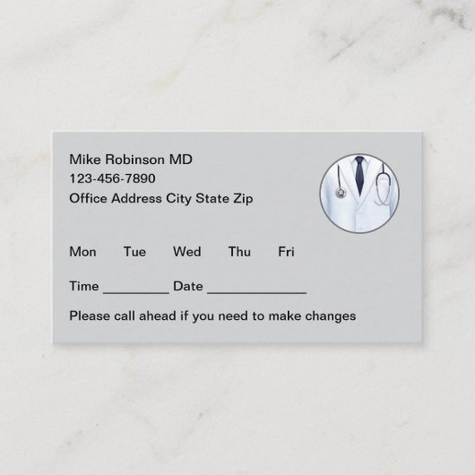 Simple Nurse Practitioner Appointment Cards Terminkarte (Vorderseite)