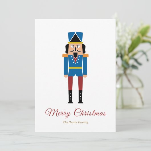 Simple Nutcracker Weihnachtskarte Feiertagskarte (Stehend Vorderseite)