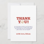 Simple Oh Boy Little Slugger Baseball Baby Shower  Dankeskarte (Vorderseite)