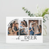 Simple Oh Deer Was für ein Jahr FotoCollage Weihna Karte (Stehend Vorderseite)