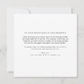 Simple Old Money Elegant Photo Wedding Square Dankeskarte (Rückseite)