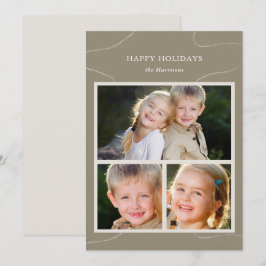 Simple Olive Green Multi Foto Collage Weihnachten