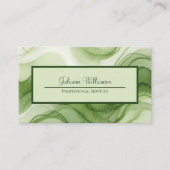 Simple Olive & Sage Green Wavy Watercolor Lines Visitenkarte (Vorderseite)