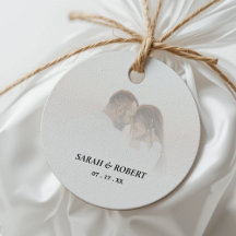 Simple Ombre White Photo Wedding