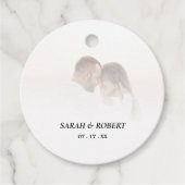 Simple Ombre White Photo Wedding Geschenkanhänger (Vorderseite)