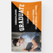 Simple One Foto Black Orange 2022 Abschluss Banner (Vertikal)