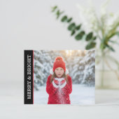 Simple One Photo Custom Photo & Message Holiday Postkarte (Stehend Vorderseite)