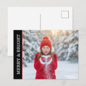 Simple One Photo Custom Photo & Message Holiday Postkarte (Vorne/Hinten)