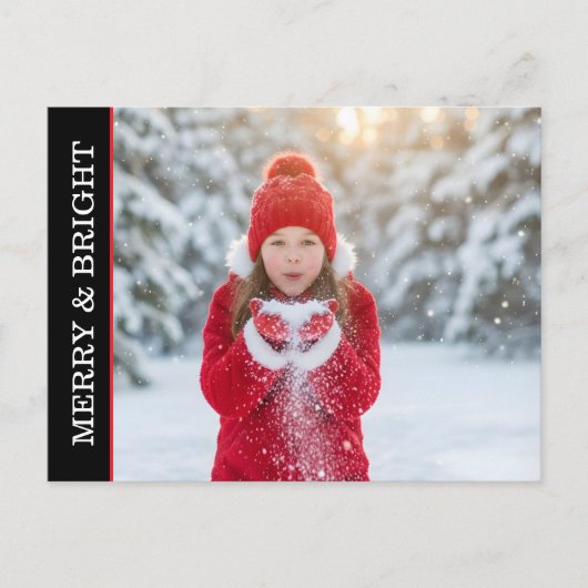 Simple One Photo Custom Photo & Message Holiday Postkarte (Vorderseite)