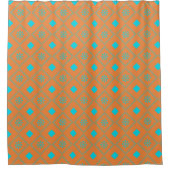 Simple Orang Aqua Pattern Duschvorhang (Vorderseite)