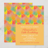 Simple Orange Balloons 84. Geburtstag Einladung (Vorne/Hinten)