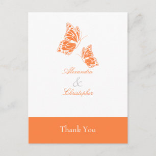 Simple Orange Butterfly Vielen Dank Postkarte