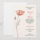 Simple Orange Color Invitation Einladung (Vorne/Hinten)