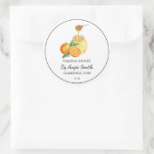 Simple Orange Infused Honey Label Runder Aufkleber (Tasche)