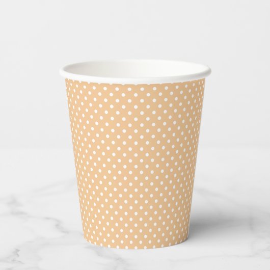 Simple Orange Polka Dot Pappbecher (Rückseite)
