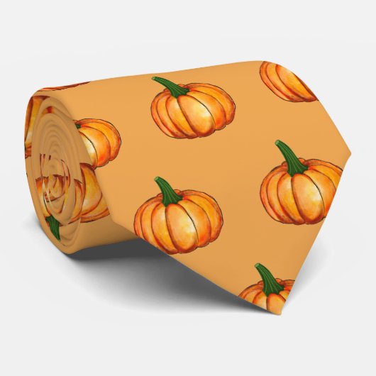 Simple Orange Pumpkin Pattern Krawatte (Gerollt)